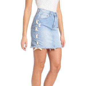 Mavi Laced side mini skirt